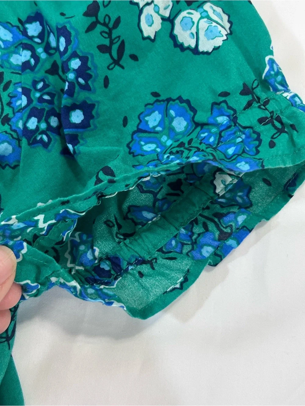 J. Crew Green Floral Short-Sleeve Midi Dress 4 - Picture 14 of 16
